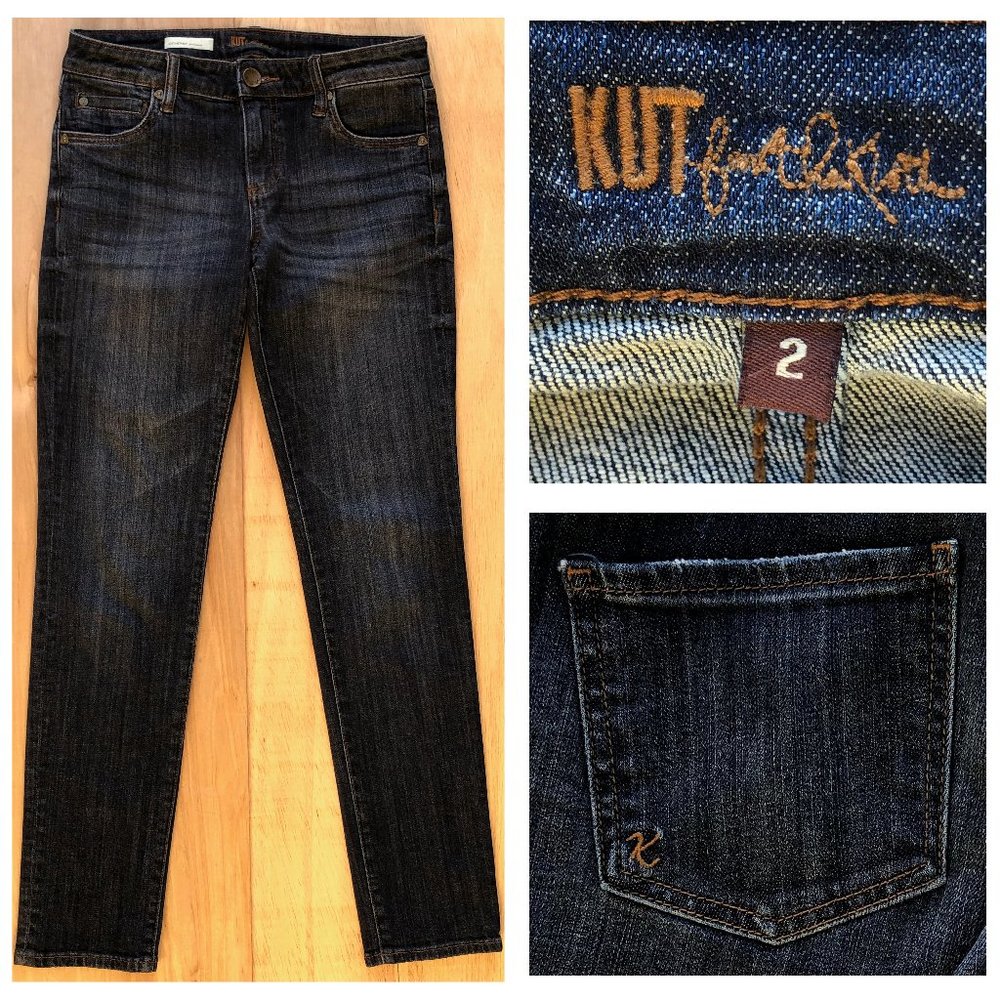 KUT FROM THE KLOTH CATHERINE BOYFRIEND Women’s Low Rise Straight Leg Jeans sz 2
